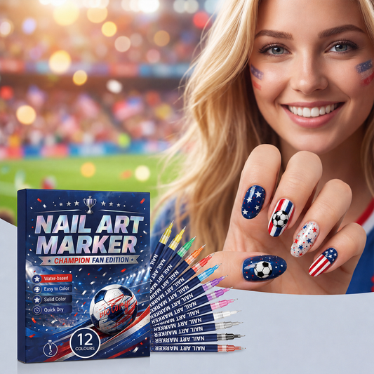 🎨12-Color Sports Fan Nail Art Pen Set – Quick-Dry Fine Tip Markers✨ for DIY Football Nail Designs🌈, Game Day Parties & Team Spirit🥇 Manicures