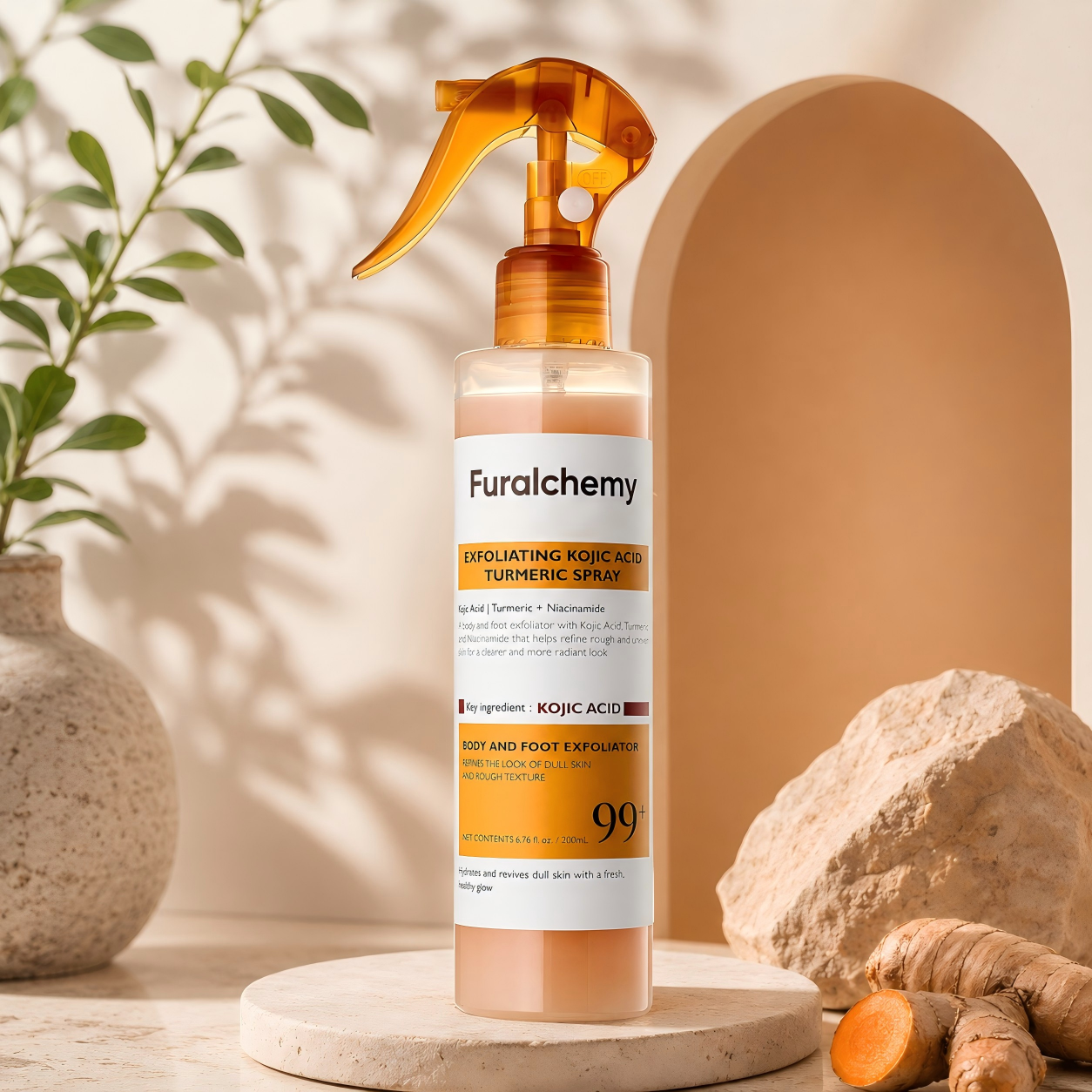 Furalchemy Kojic Acid Turmeric Body Exfoliator Spray
