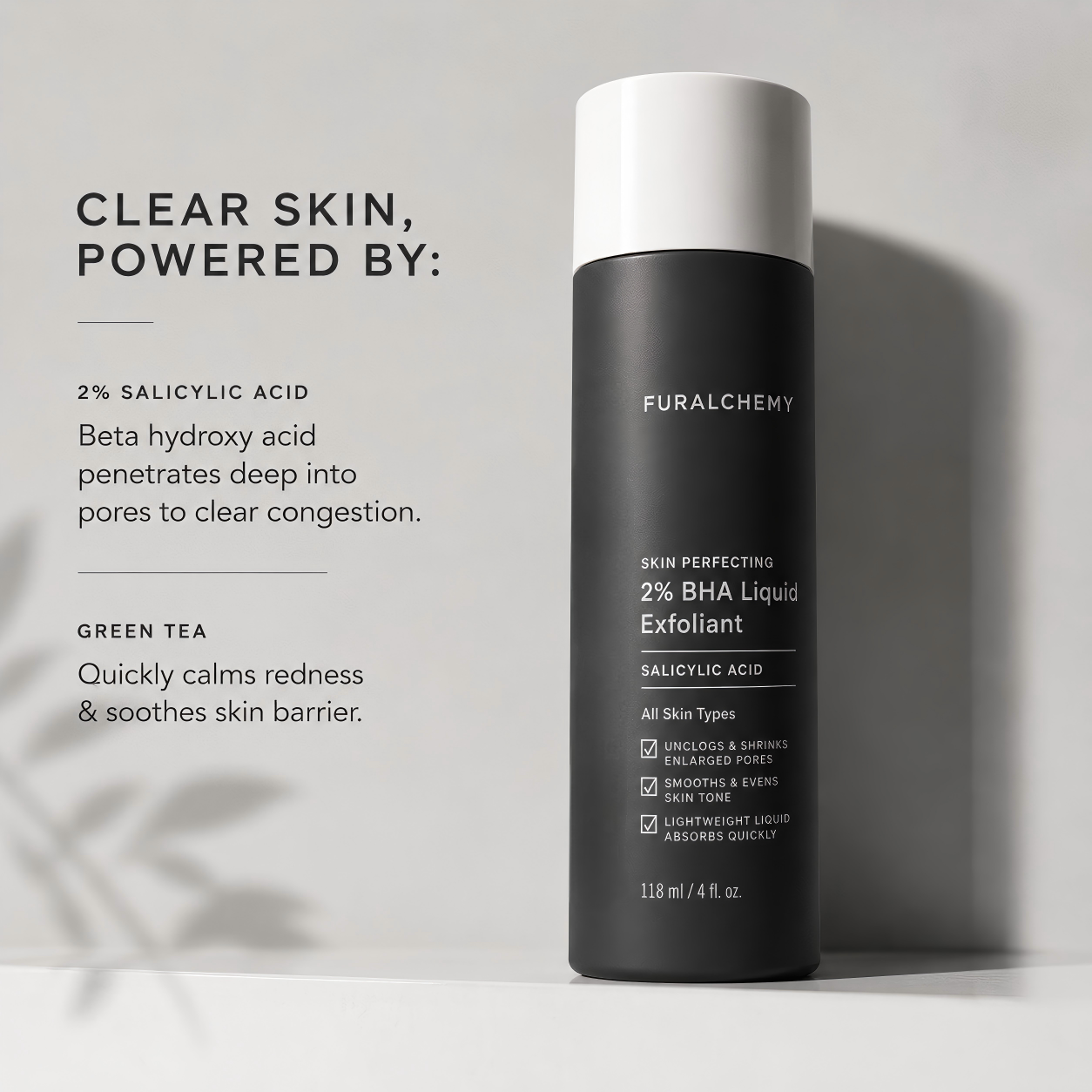 Furalchemy SKIN PERFECTING 2% BHA Liquid Exfoliant with Salicylic Acid, Facial Polish for Pores, Wrinkles & Fine Lines, Fragrance-Free